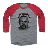 Mens Baseball T-Shirt Red / Heather Gray