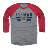 Mens Baseball T-Shirt Red / Heather Gray